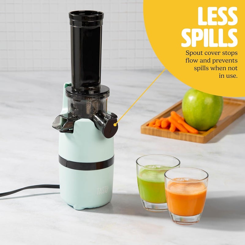 Tasty Slow Juicer, Compact Masticating Juicer with Pulp Separation, Maximum Juice Yield for Fresh, Nutrient-Rich Drinks, Easy Clean-Up & Compact Design, Aqua - Image 4